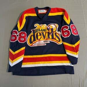 Alpha Sportswear Tri-Valley Blue Devils Hockey Jersey Size youth XL Lang #68